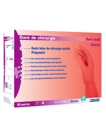 Gant de chirurgie latex poudré