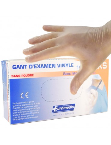 GANT D'EXAMEN VINYLE NON POUDRE - COULEUR TRANSLUCIDE