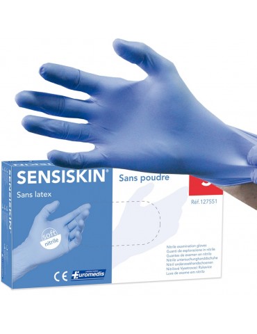 GANT D'EXAMEN NITRILE NON POUDRE SENSISKIN - COULEUR BLEU-INDIGO